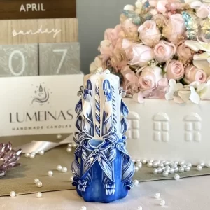 Blue Handmade Decorative Candle