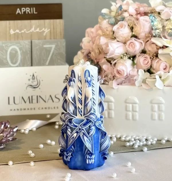 Blue Handmade Decorative Candle