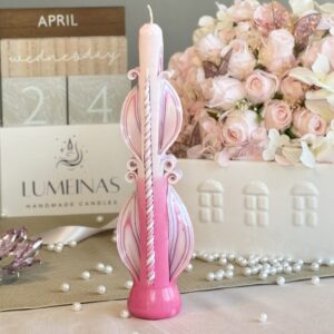 Pink Pillar Wedding Candle