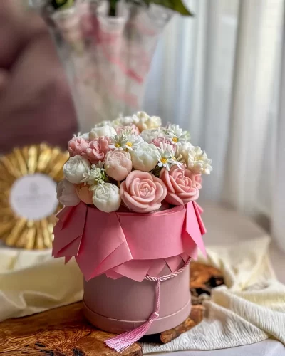 Realistic Flower Candles in a Gift Box