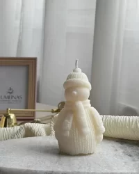 Handmade Snowman Candle- Soy Christmas Candle for Home Decor