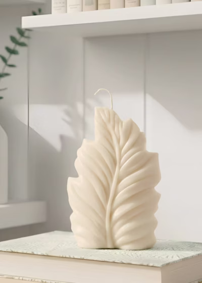 Beautiful palm leaf candle