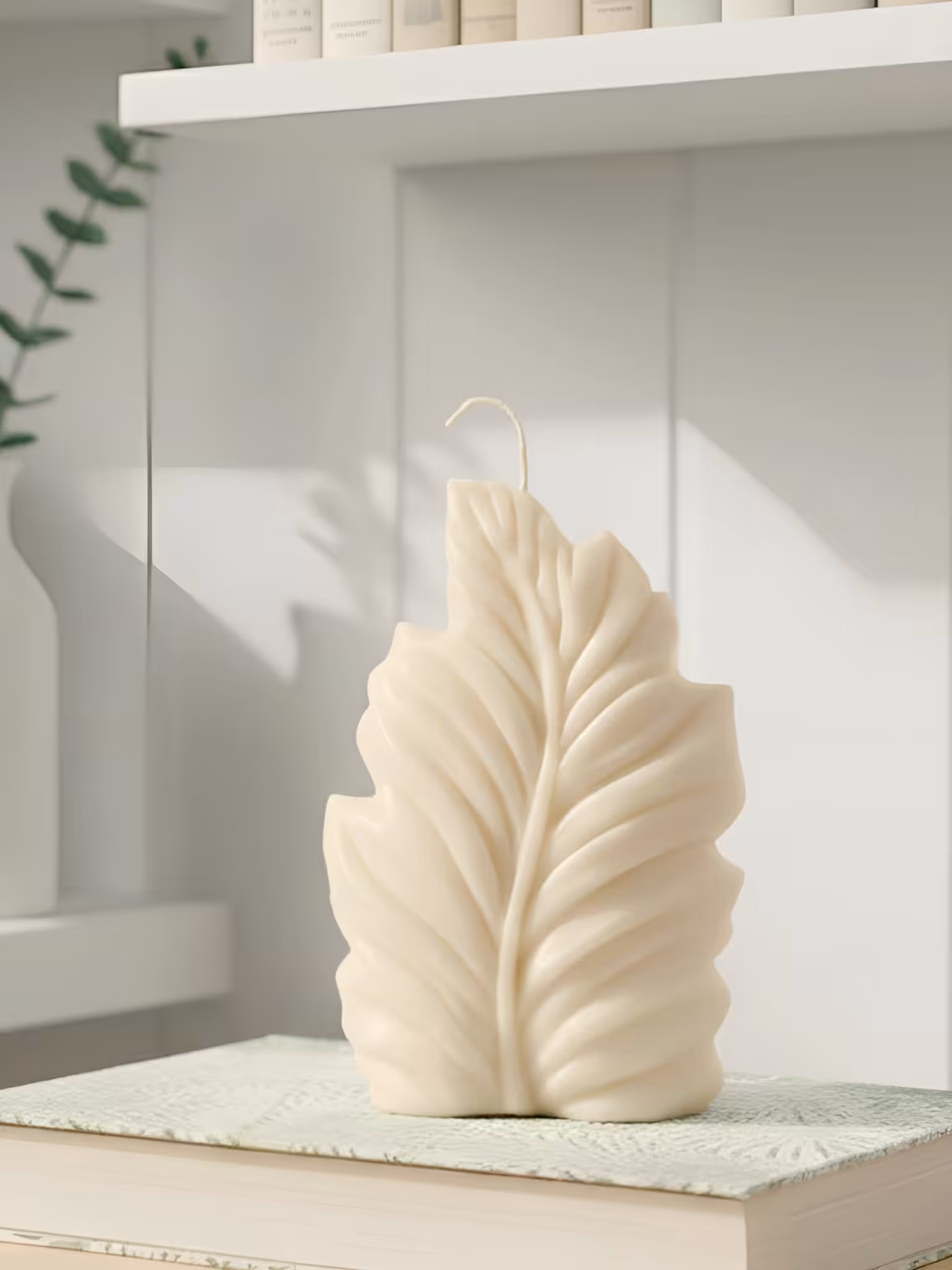 Beautiful palm leaf candle