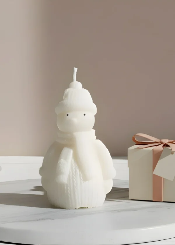 Handmade Snowman Candle- Soy Christmas Candle for Home Decor
