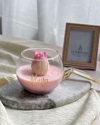 Tulip Candle in a Transparent Glass Cup