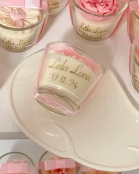 Custom Carnation Candle in Clear Glass Cup
