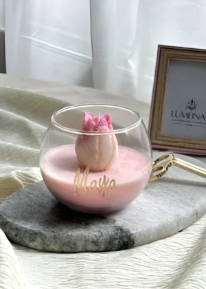 Tulip Candle in a Transparent Glass Cup