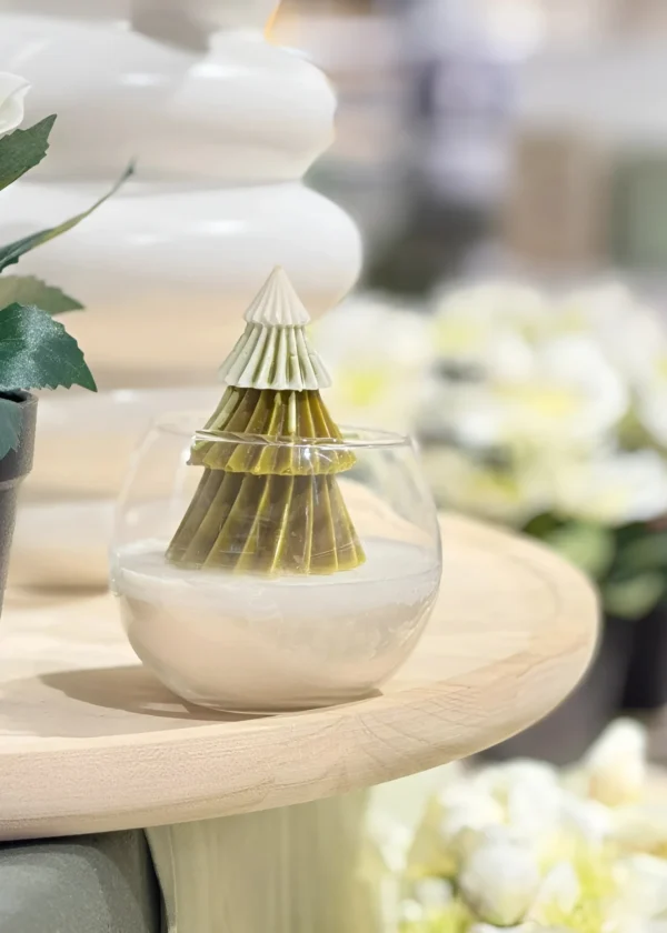 Handmade Christmas Candle | Soy Wax Holiday Candle Gift with Tree Design