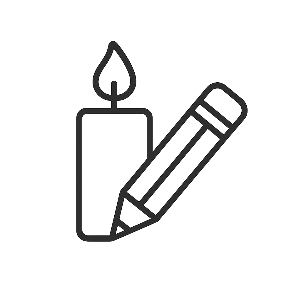 Icon showing the personal touch in handmade carved candles by LUMEINAS.