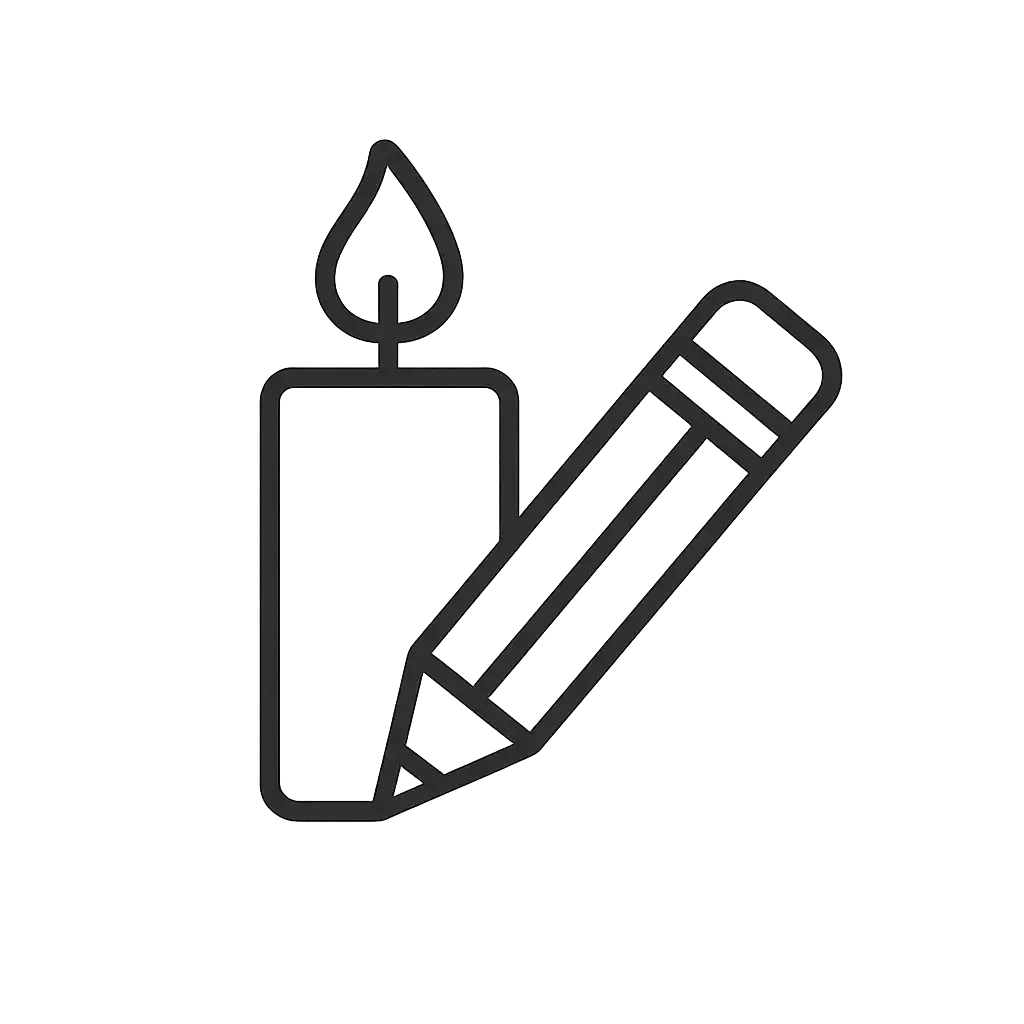Icon showing the personal touch in handmade carved candles by LUMEINAS.