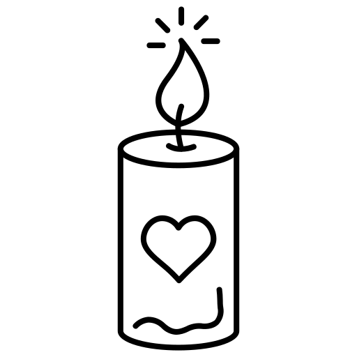 Simple candle icon representing handmade carved candles by LUMEINAS.