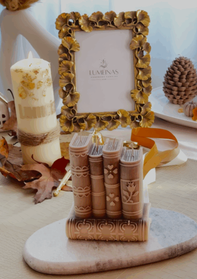 Handmade Book-Shaped Candle – Eco Soy Wax, Gift-Boxed