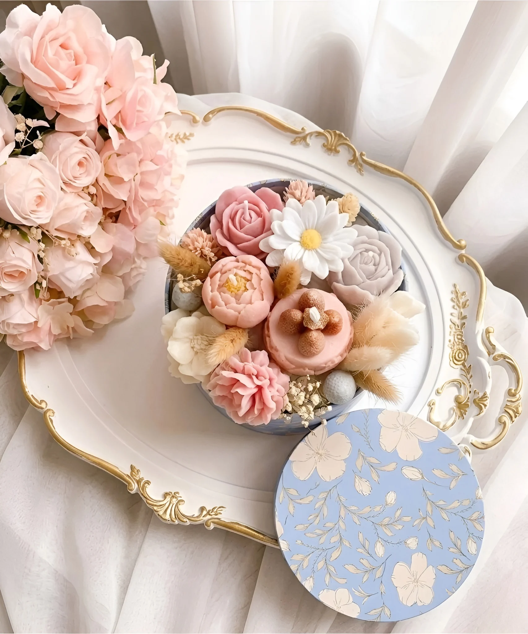 Birthday Gift Box with Scented Soy Wax Flowers - Image 2