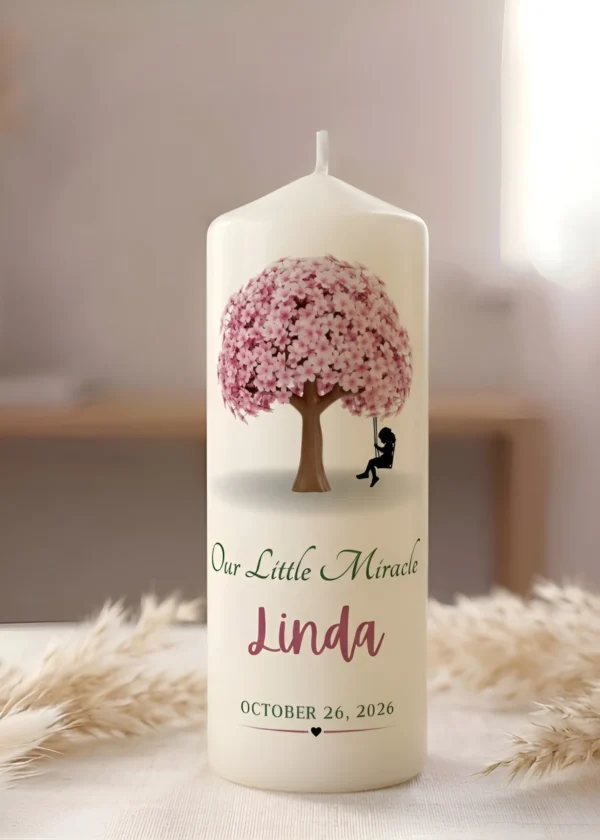 Personalised Birthday Candle | Custom Name & Date | Unique Birthday Gift for Her