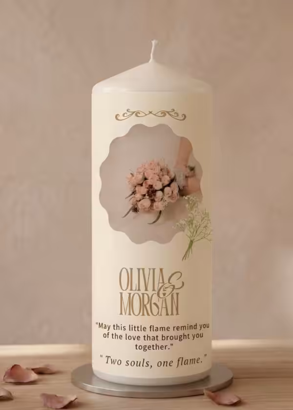 Personalized Wedding Unity Candle | Custom Names & Date | Bridal Gift | Wedding Decor