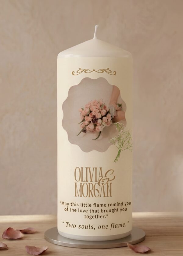 Personalized Wedding Unity Candle | Custom Names & Date | Bridal Gift | Wedding Decor