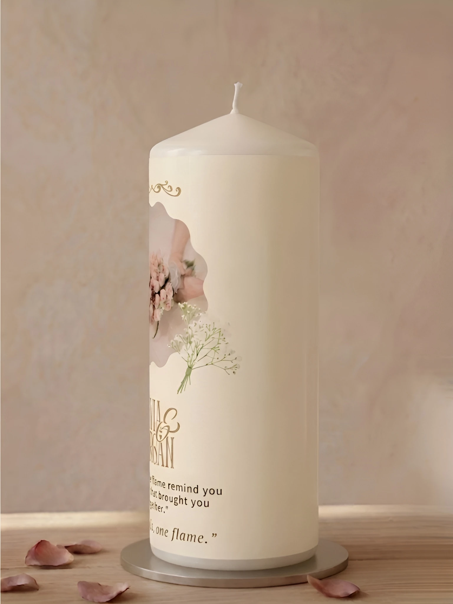 Personalized Wedding Unity Candle | Custom Names & Date | Bridal Gift | Wedding Decor - Image 2